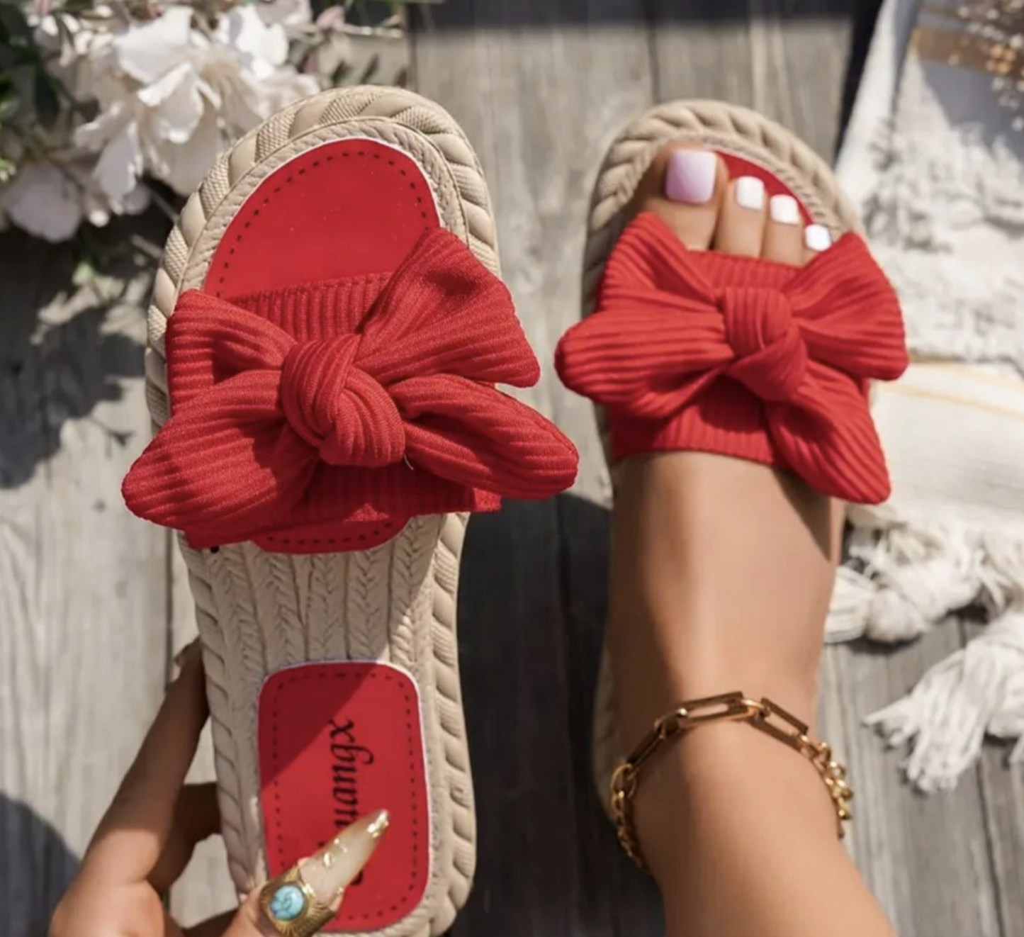 Sommer-Slippers mit Schleife