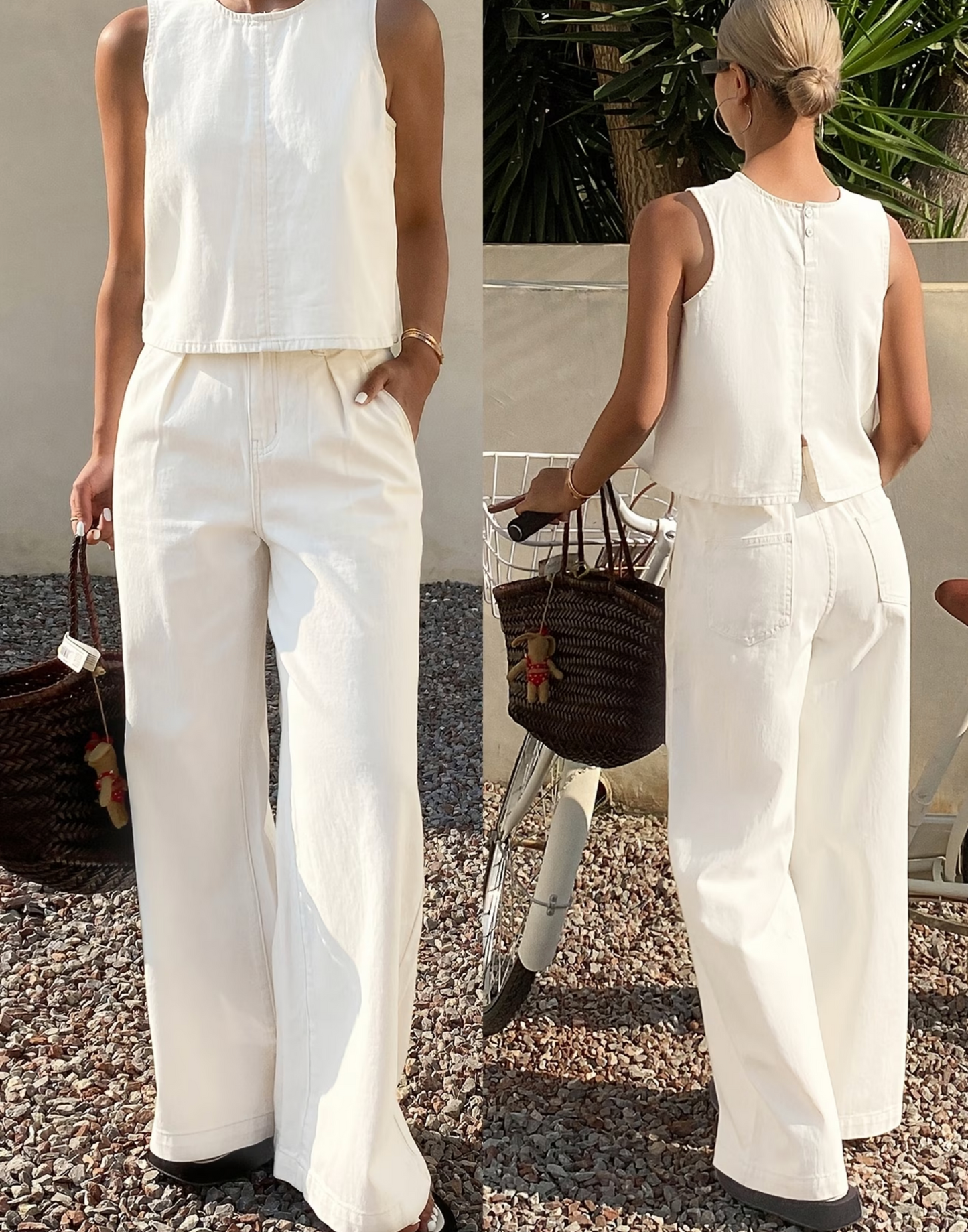 Sommerliches Damen 2-teiliges Set aus Baumwolle