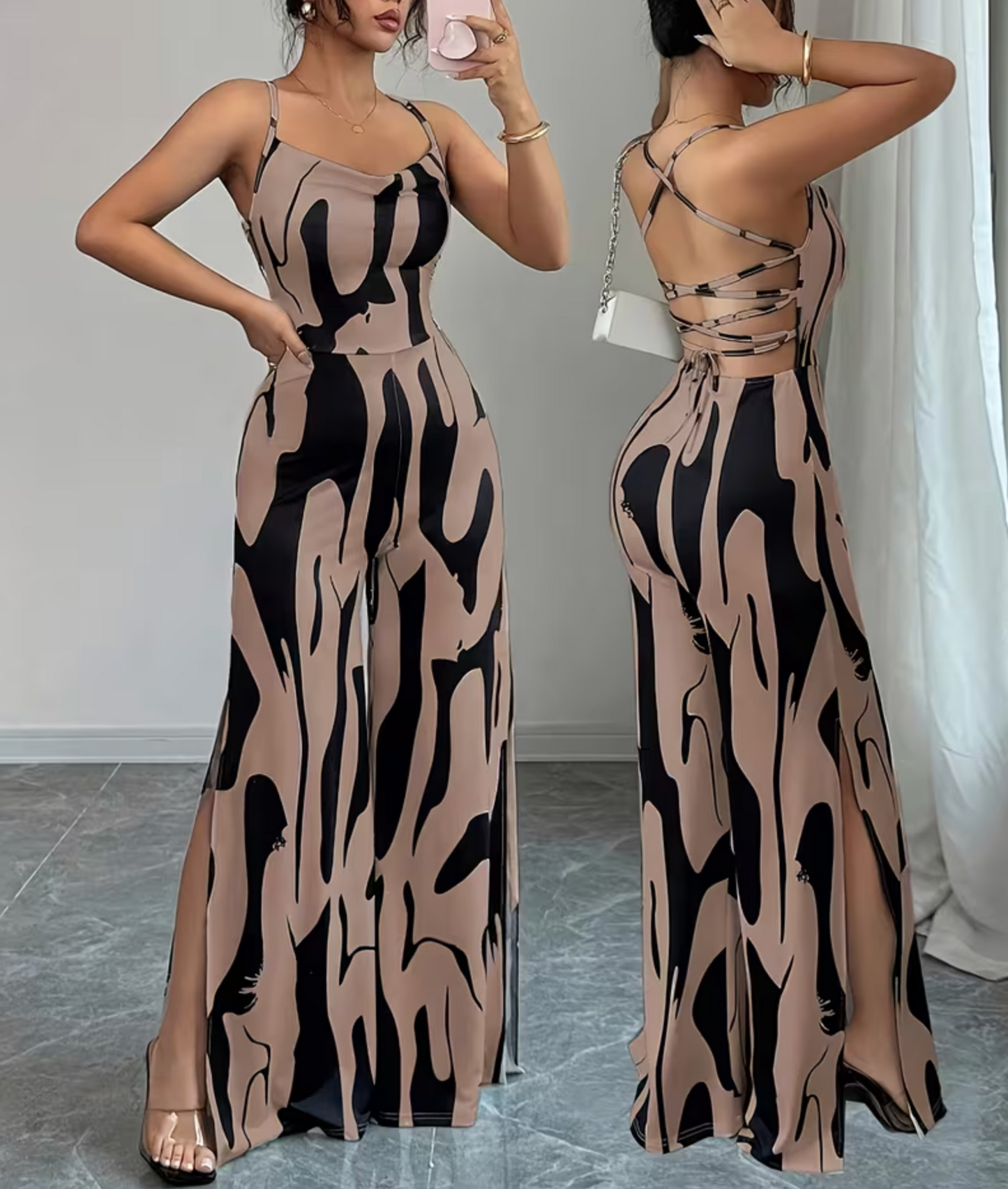 Eleganter Overall mit Allover-Muster