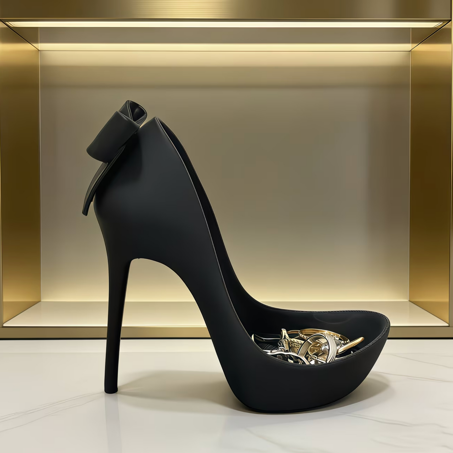 Elegante High-Heel Schmuckablage – Stil trifft Funktionalität
