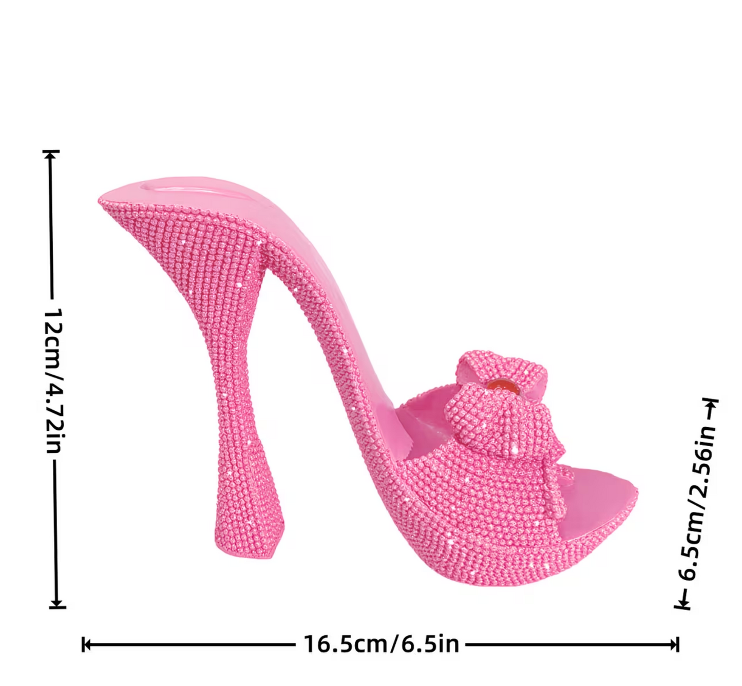 Elegante High Heel Dekofigur in Rosa – Stilvolle Harz-Statue mit Glanz-Effekt