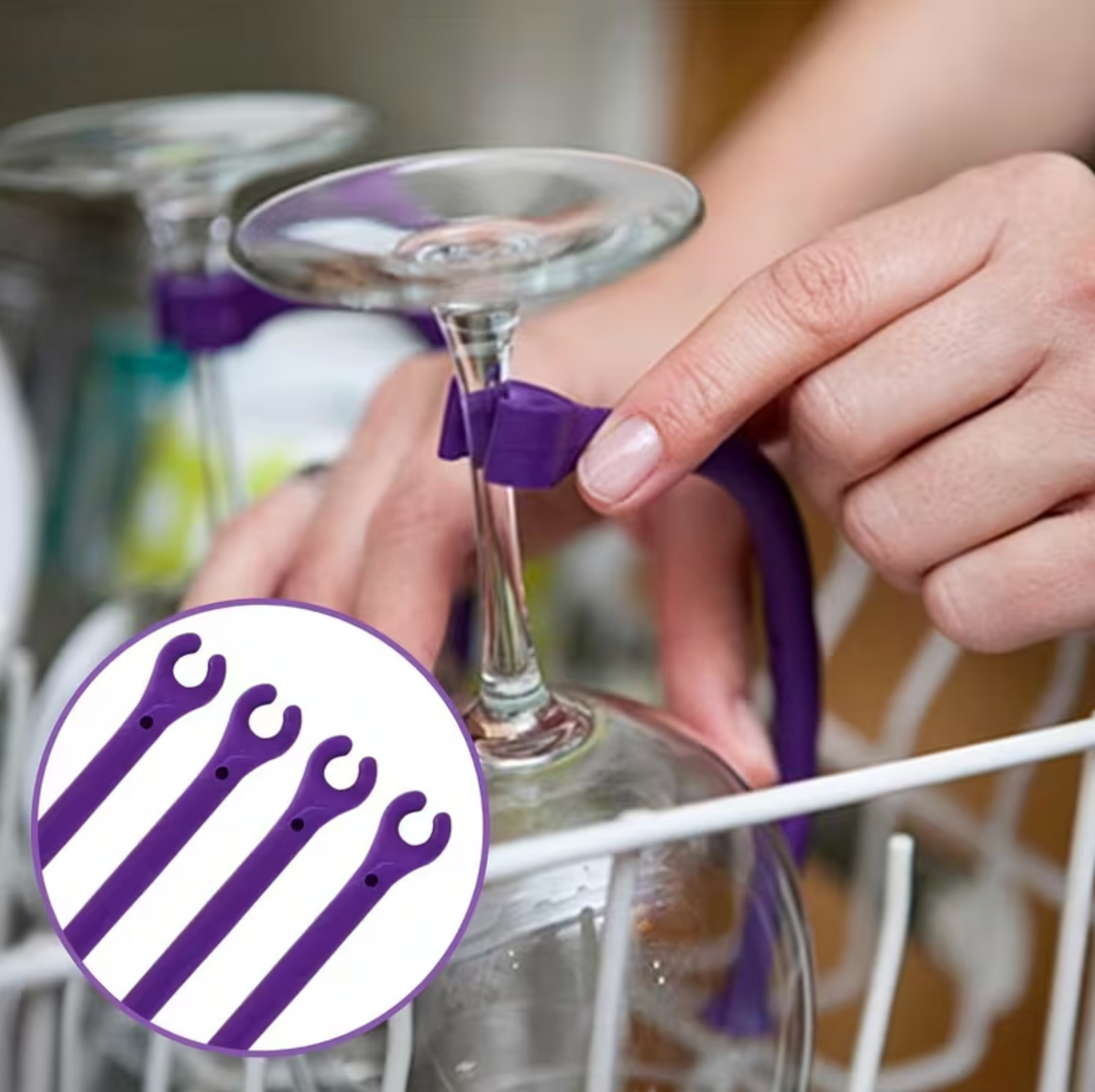 Verstellbarer Gläserhalter für Spülmaschine