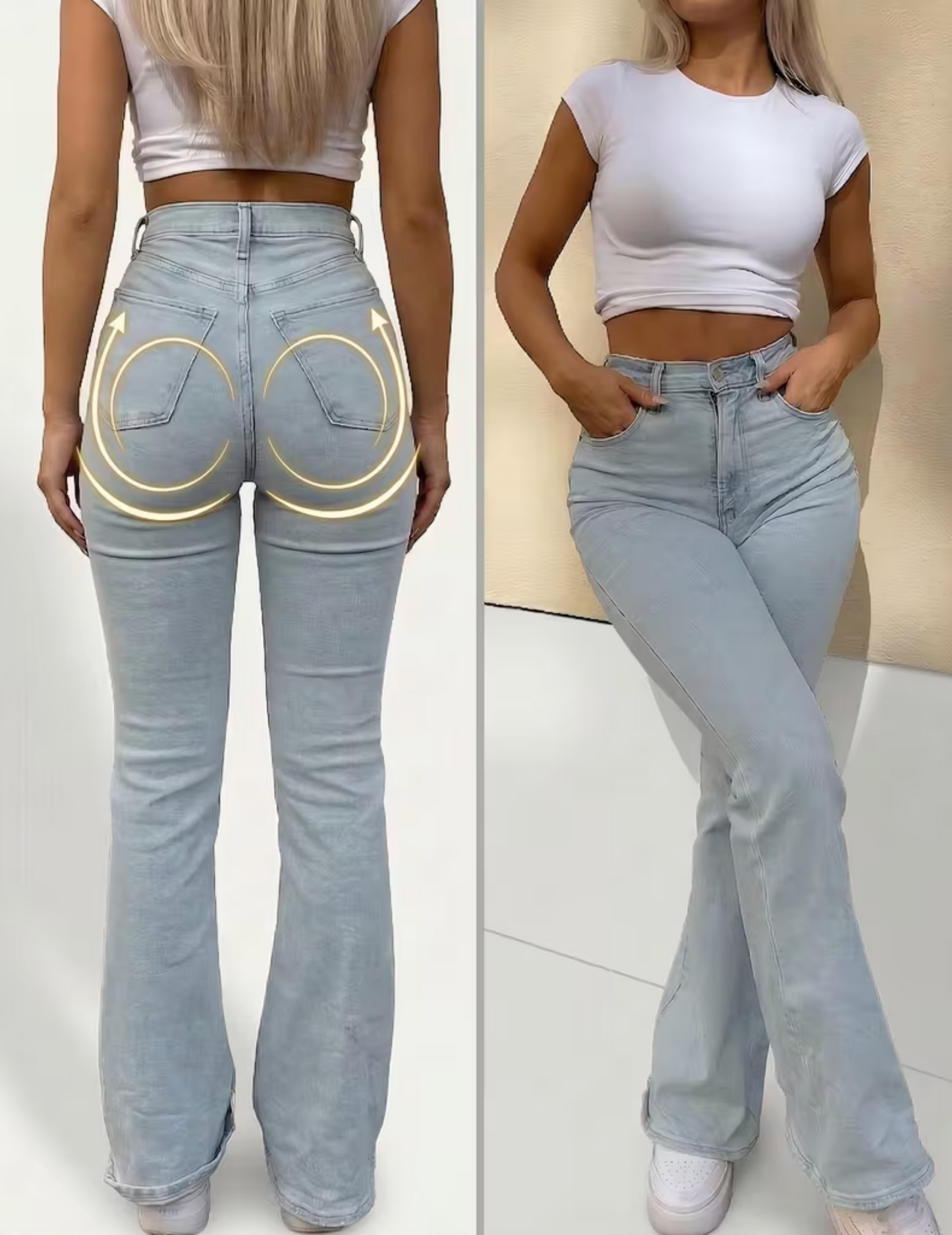 Damen High-Stretch Schlagjeans