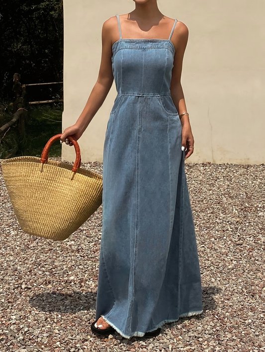 Lässiges Denim-Maxikleid