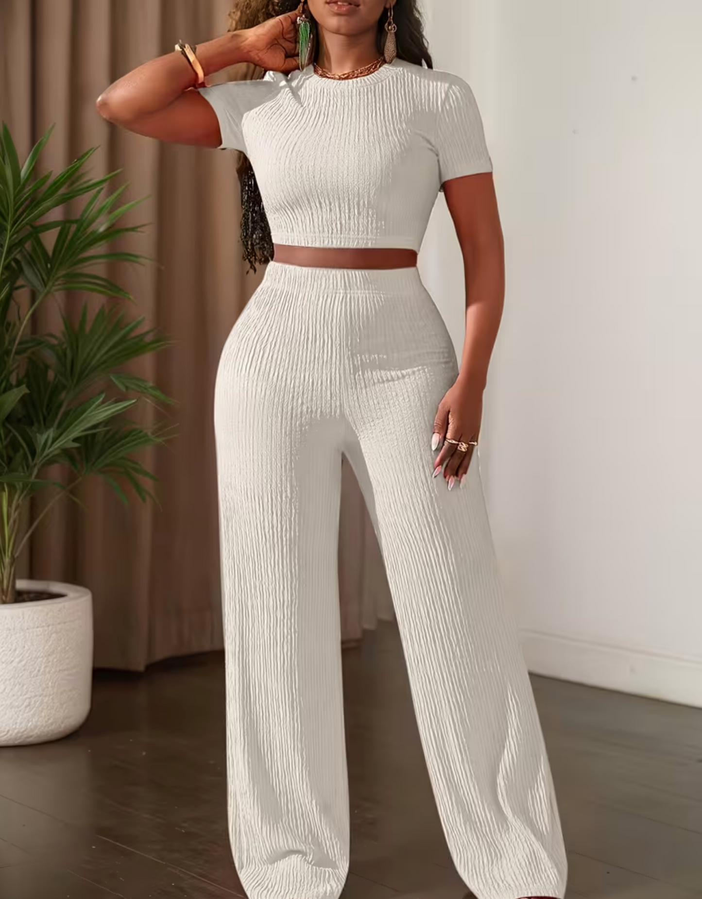 Damen Lounge-Set mit weiter Hose
