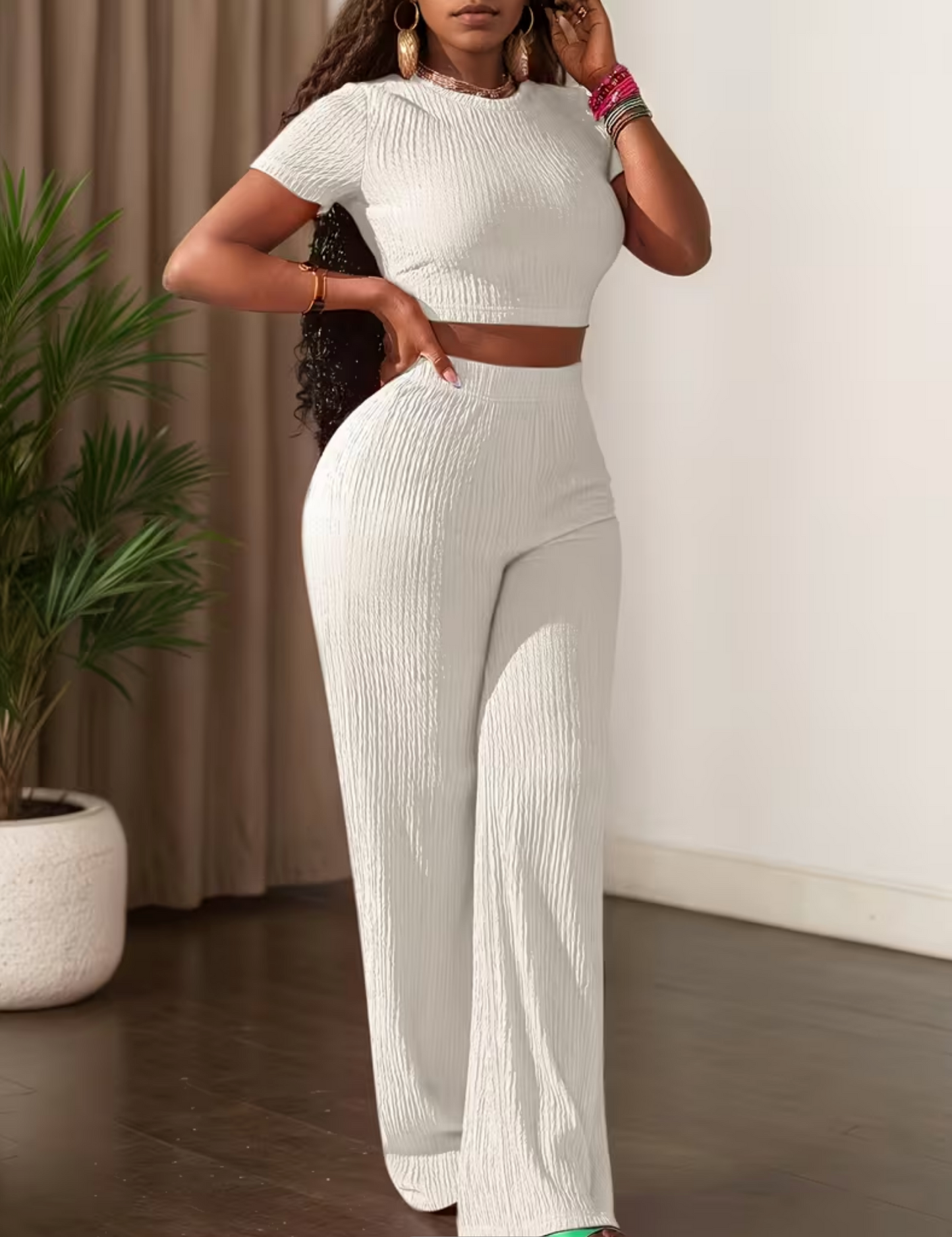 Damen Lounge-Set mit weiter Hose