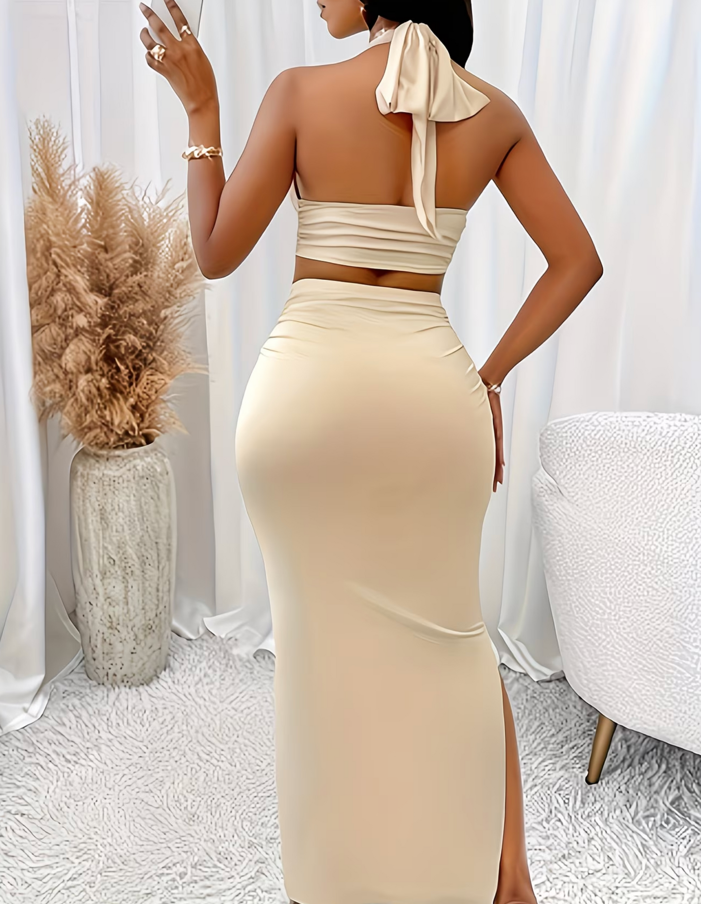 Maxi-Rock Set mit Neckholder-Top