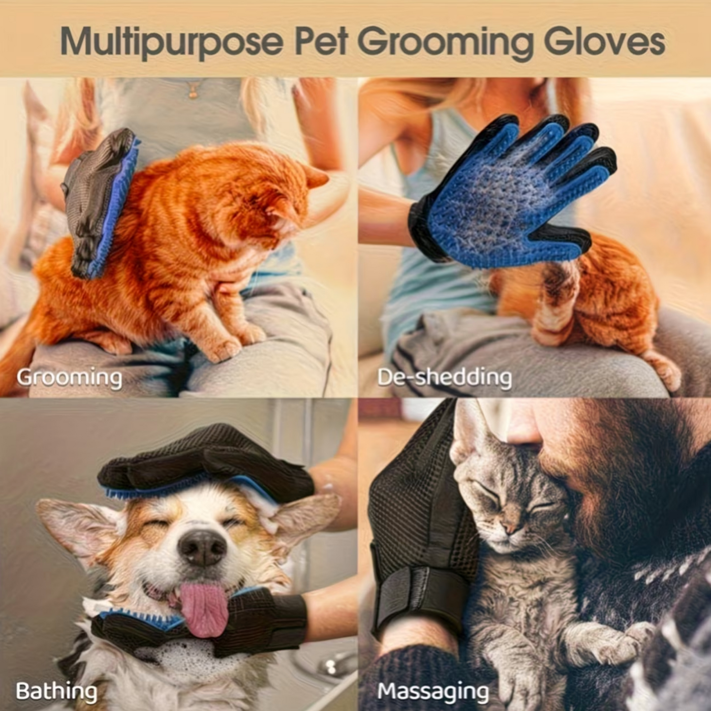 Fellpflege-Handschuh für Hunde & Katzen