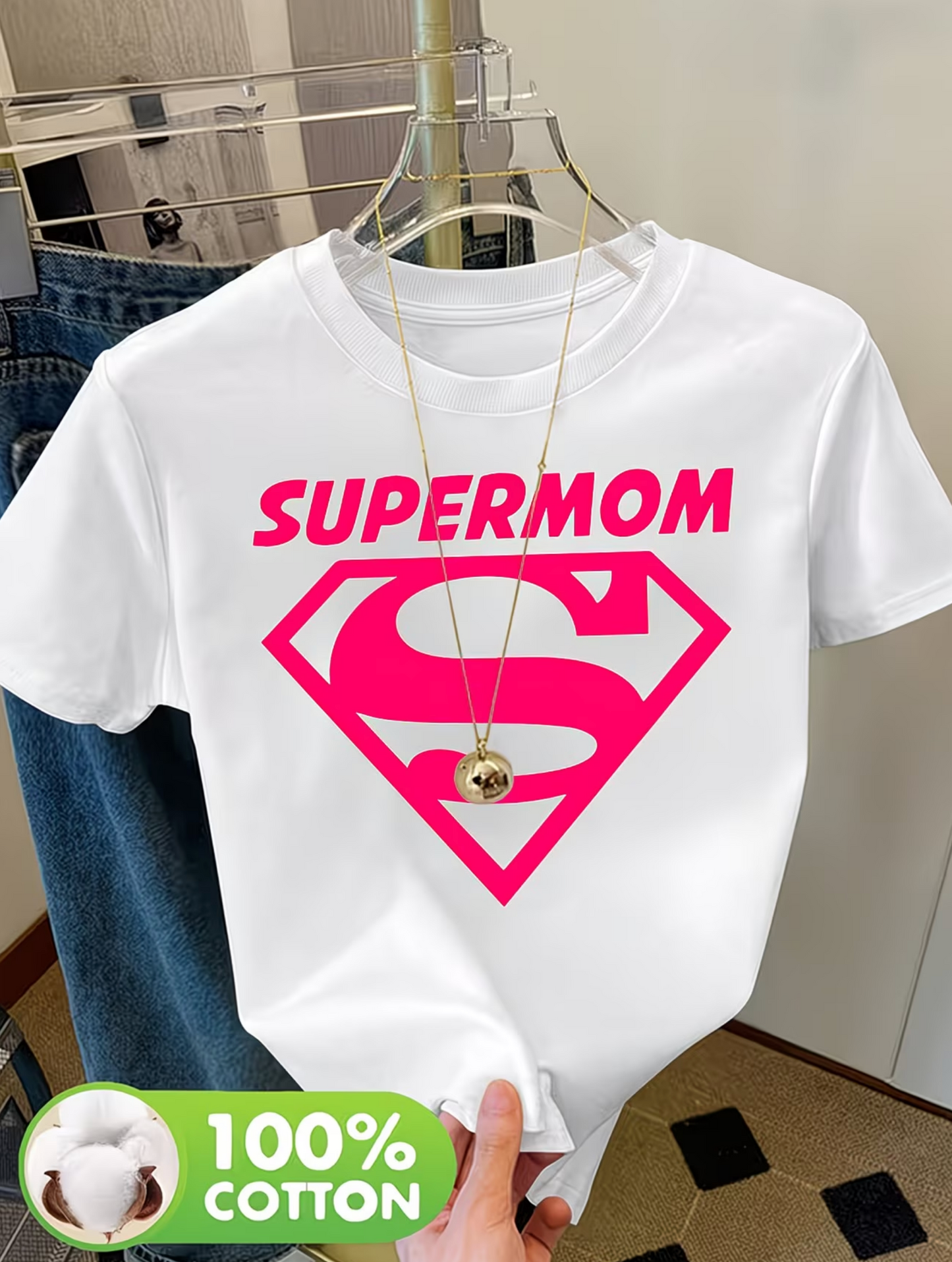 Damen T-Shirt „SUPERMOM“