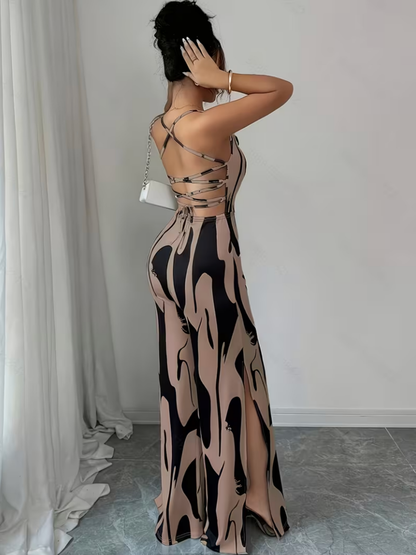Eleganter Overall mit Allover-Muster
