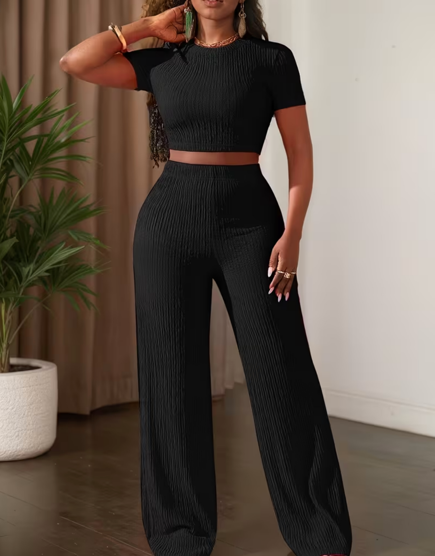 Damen Lounge-Set mit weiter Hose
