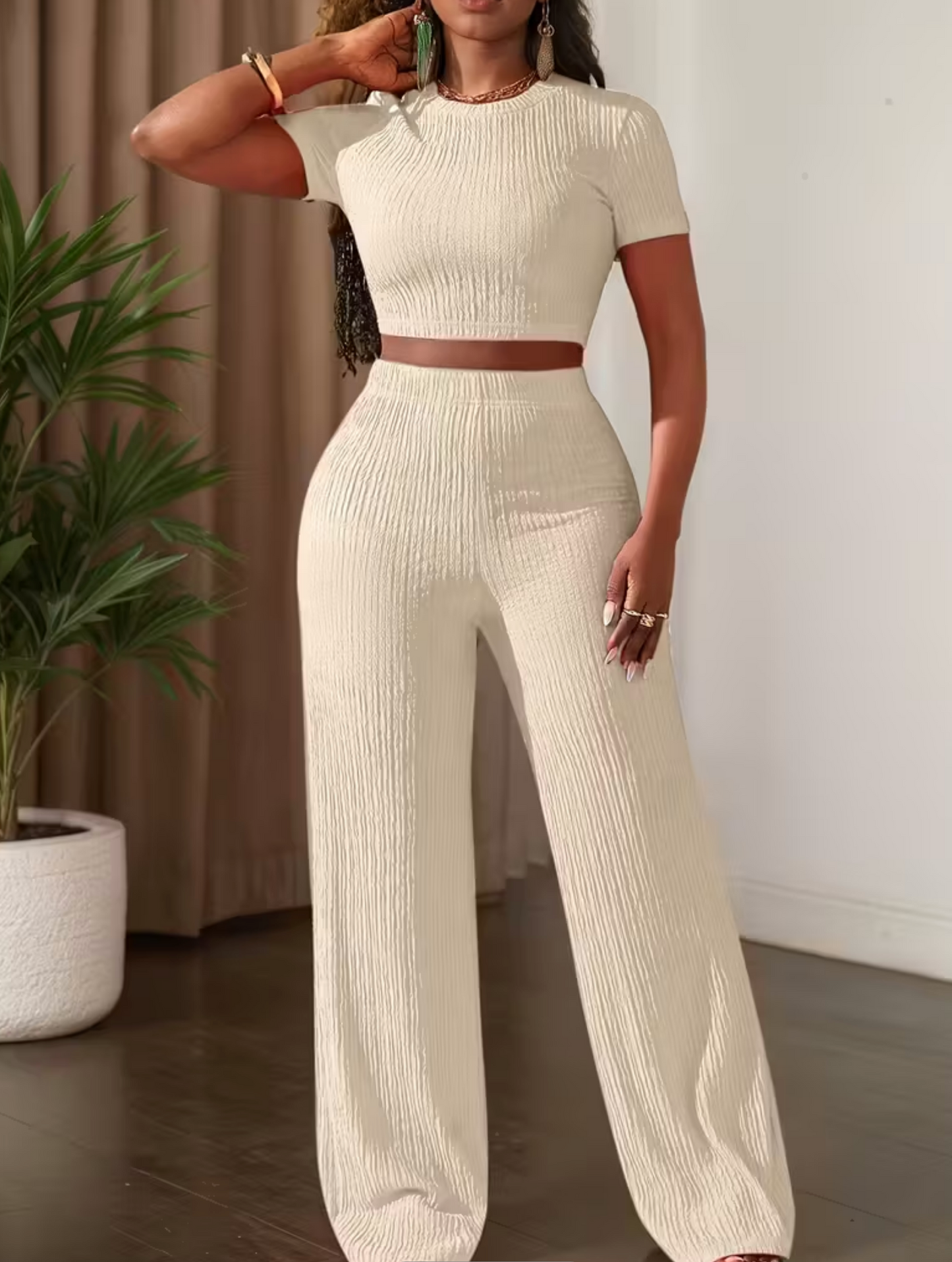 Damen Lounge-Set mit weiter Hose