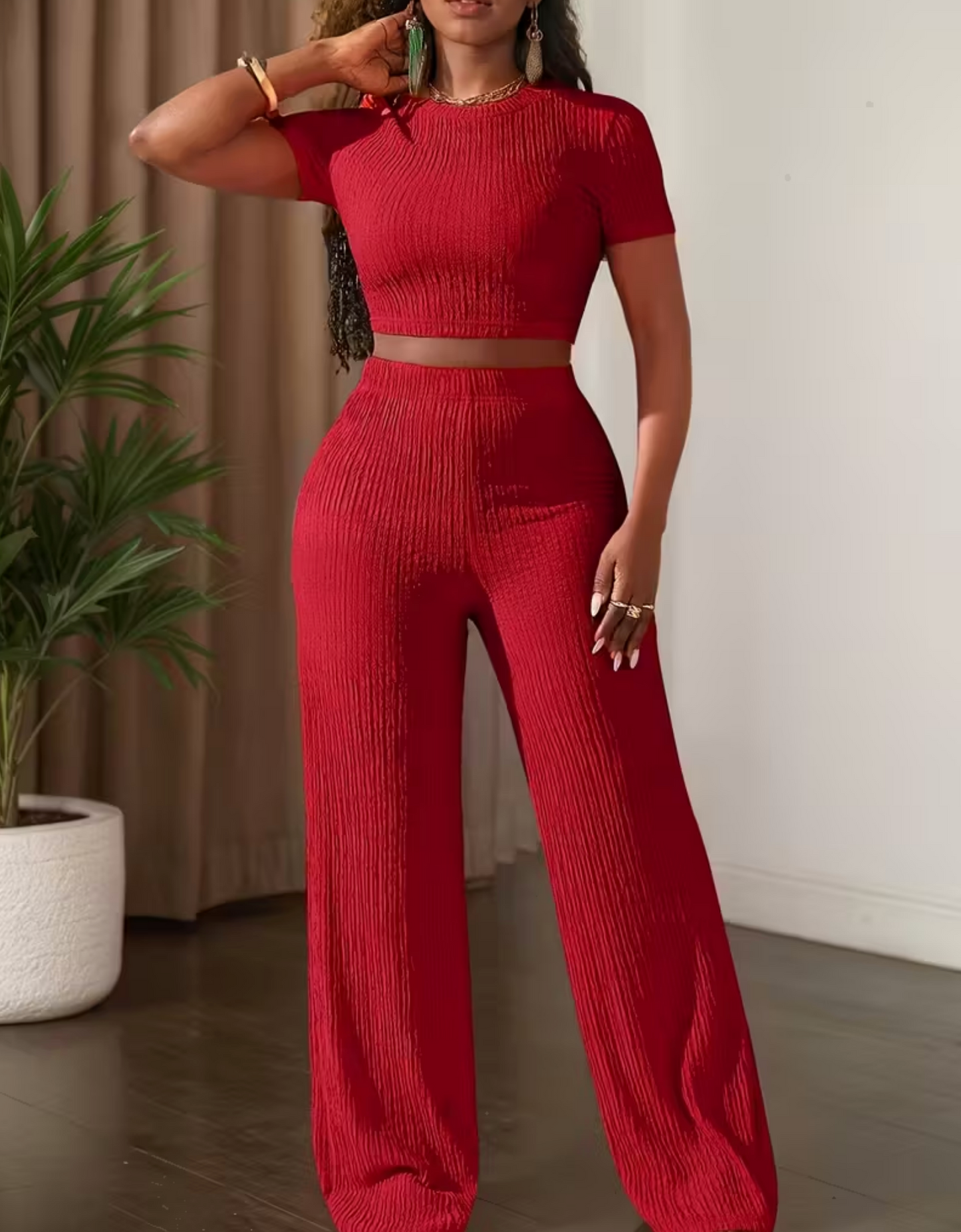 Damen Lounge-Set mit weiter Hose