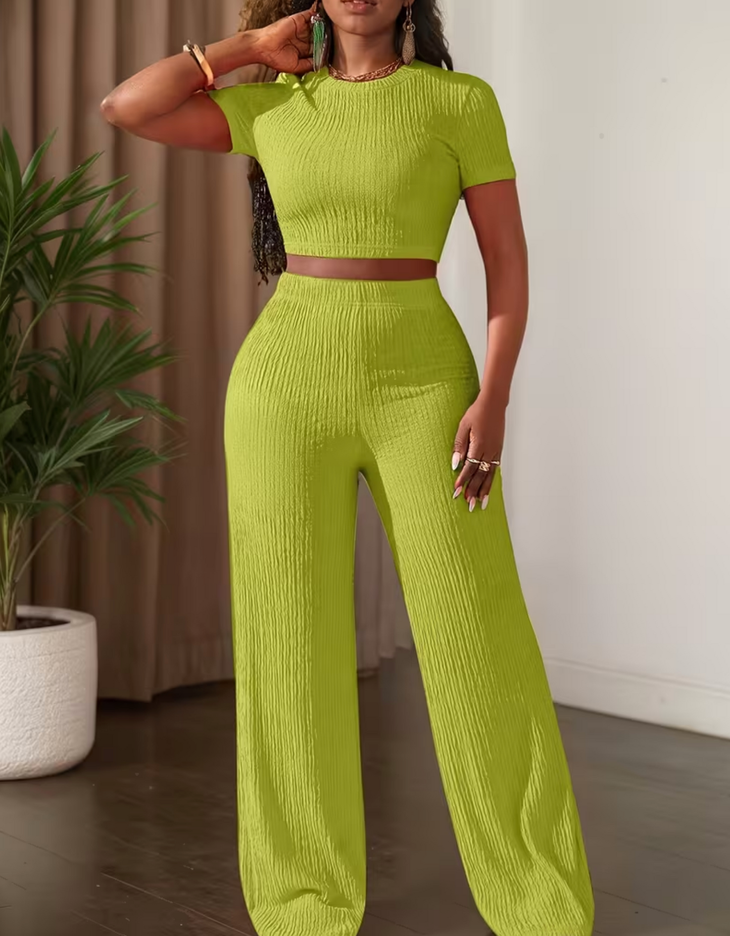 Damen Lounge-Set mit weiter Hose