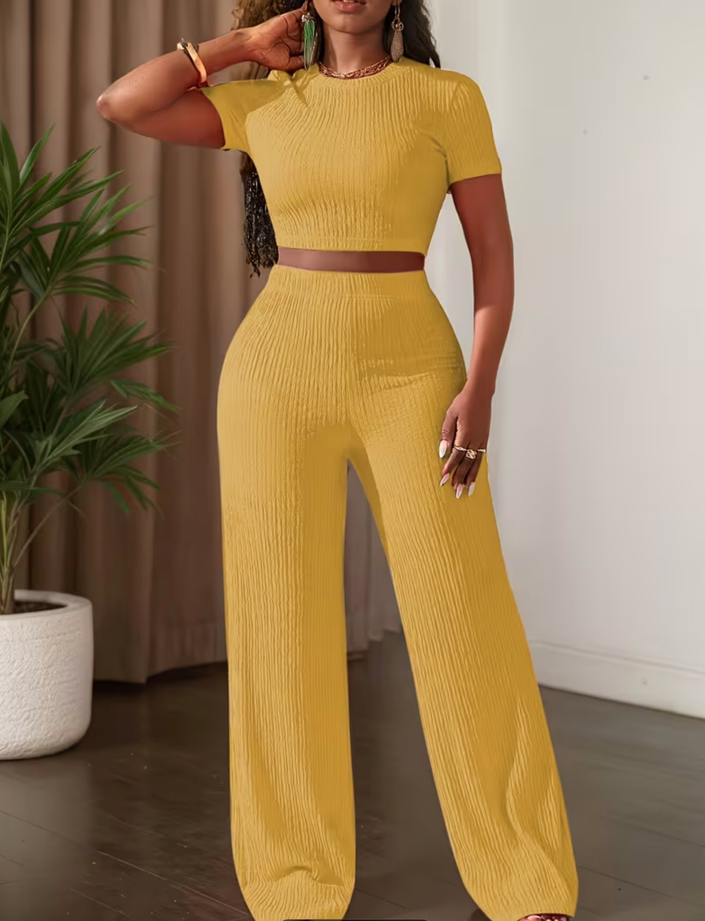 Damen Lounge-Set mit weiter Hose