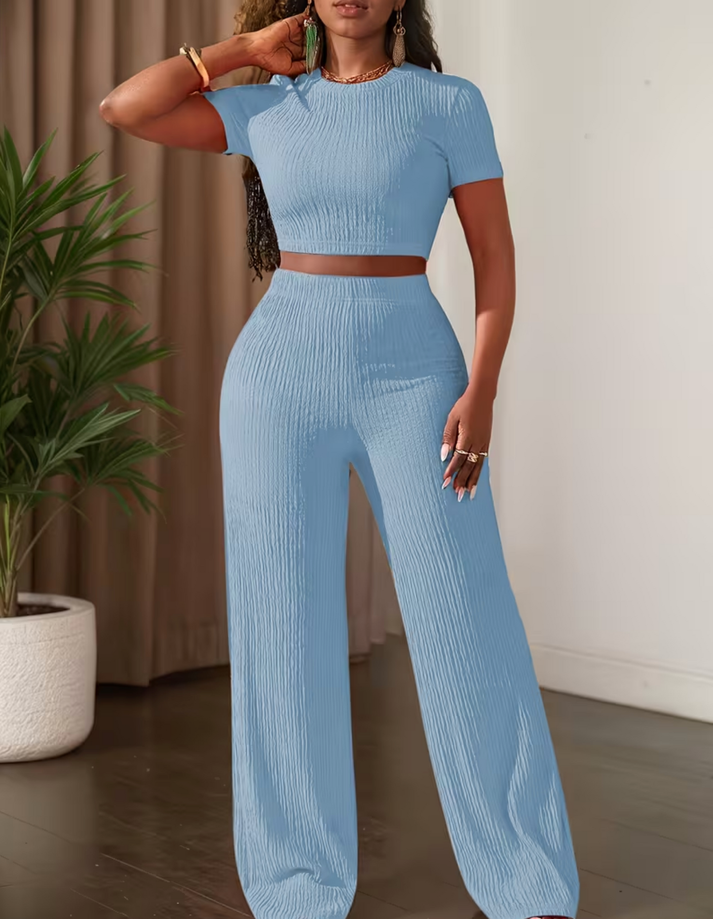 Damen Lounge-Set mit weiter Hose