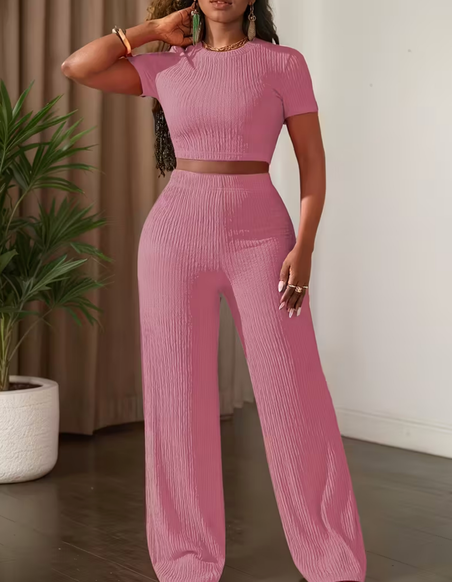 Damen Lounge-Set mit weiter Hose