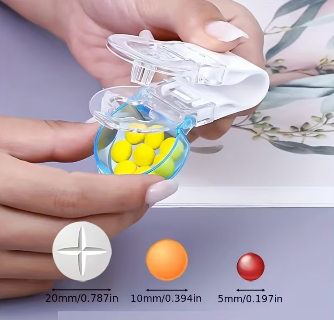 💊 Tragbarer Tabletten-Spender mit Trenner – Präzise, sauber & jederzeit griffbereit