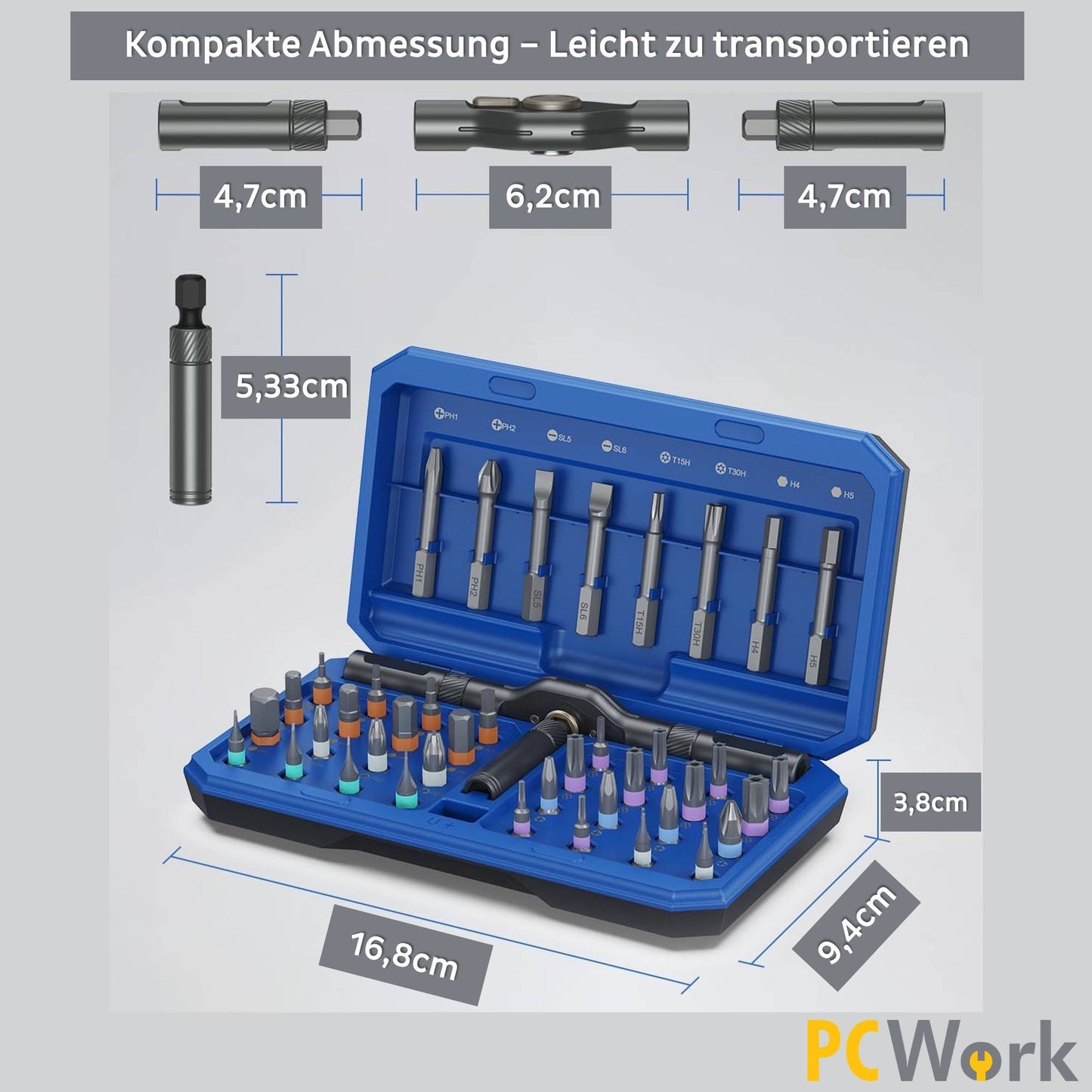 PCW08K Feinmechanik Ratschen Set | 42-in-1 magnetisches Präzisionswerkzeug